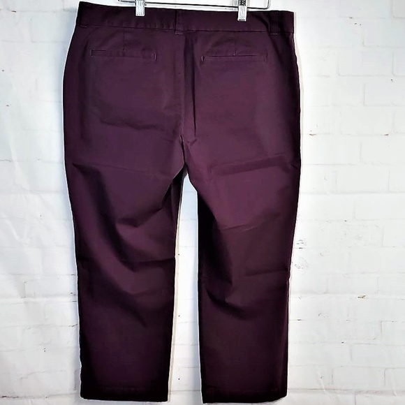 ANN TAYLOR LOFT BUTTON CROPPED PURPLE PANTS 10 - Picture 1 of 9